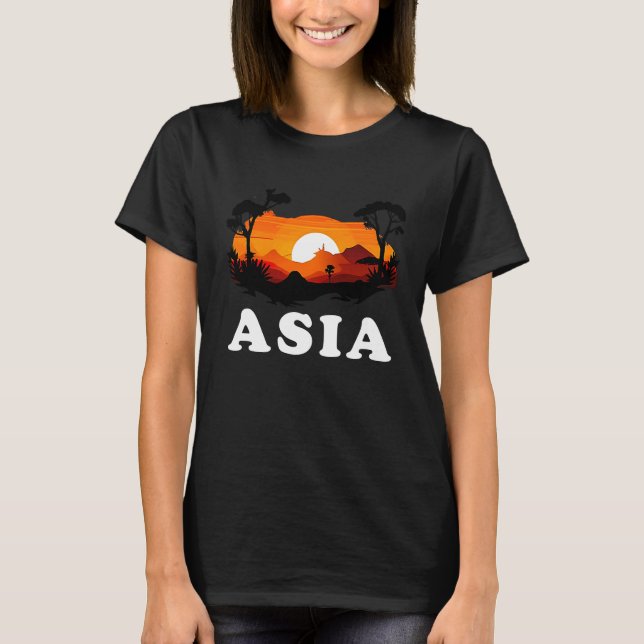 Asia Pride Sunset Continent Souvenir T-Shirt (Vorderseite)