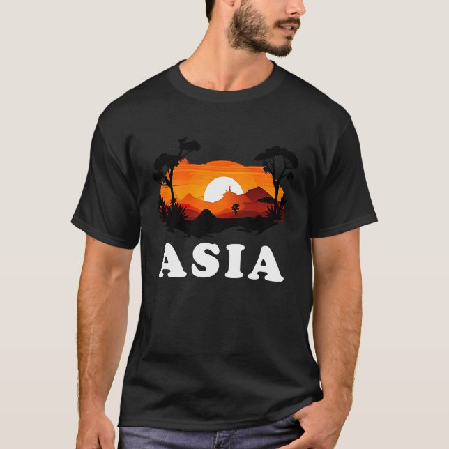 Asia Pride Sunset Continent Souvenir T-Shirt (Vorderseite)