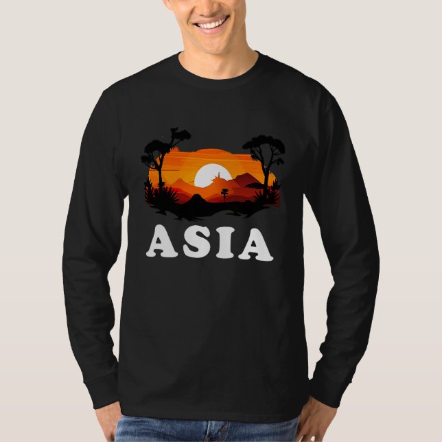 Asia Pride Sunset Continent Souvenir T-Shirt (Vorderseite)