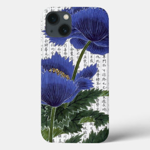 Asian BluePoppies on Kanji Background Case-Mate iPhone Hülle