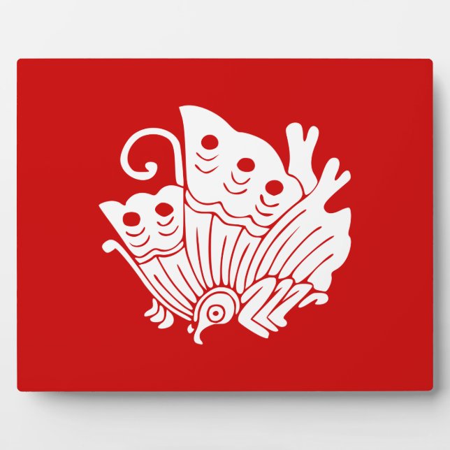 Asian Butterfly Japanese Kamon Design Fotoplatte (Vorderseite)