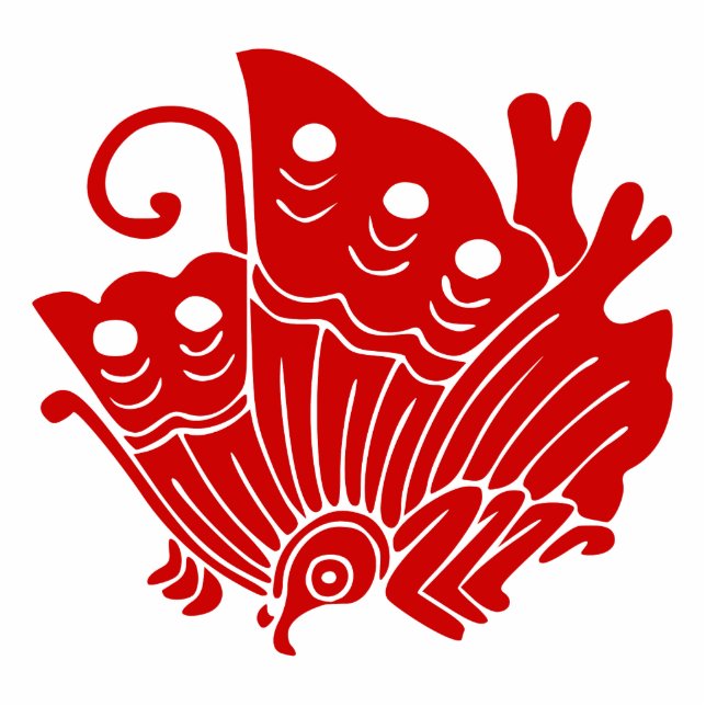 Asian Butterfly Japanese Kamon Design Freistehende Fotoskulptur (Vorne)