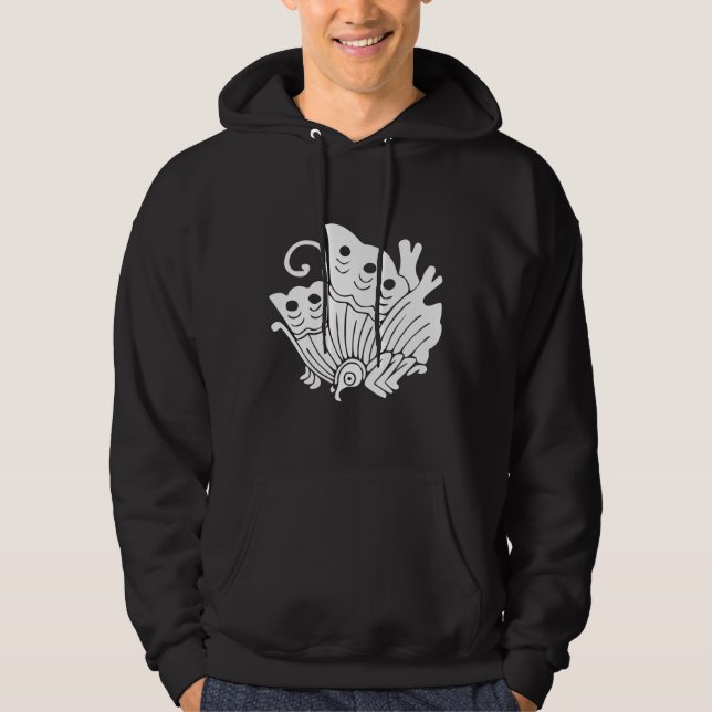 Asian Butterfly Japanese Kamon Design Hoodie (Vorderseite)
