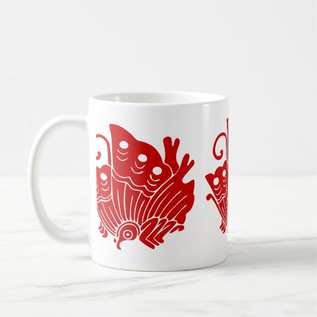 Asian Butterfly Japanese Kamon Design Kaffeetasse (Links)