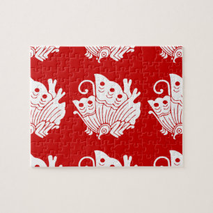 Asian Butterfly Japanese Kamon Design Puzzle