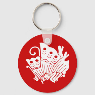 Asian Butterfly Japanese Kamon Design Schlüsselanhänger