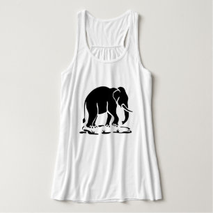 Asian Elephants Ahead Thai Elephant Trekking Sign Tank Top