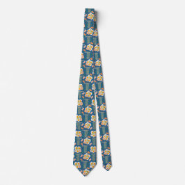Asian Food Illustration Men’s Tie with Noodles Krawatte