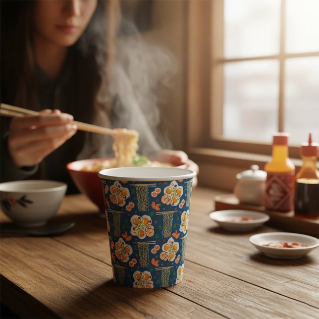 Asian Food Illustration Paper Cups with Ramen  Pappbecher (Von Creator hochgeladen)