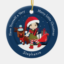 Asian Girl Elf Keramik Ornament