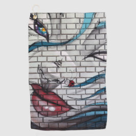 Asian Girl Graffiti Golfhandtuch