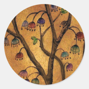 Asian Girl / Japanisches Chinesisches Gold (MEHR O Runder Aufkleber