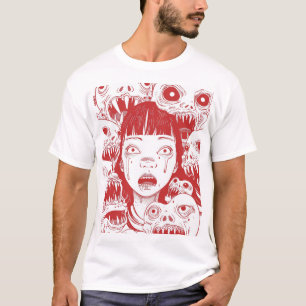 Asian Girl Manga Style Illustration T - Shirt