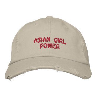 Asian Girl Power Bestickte Baseballkappe