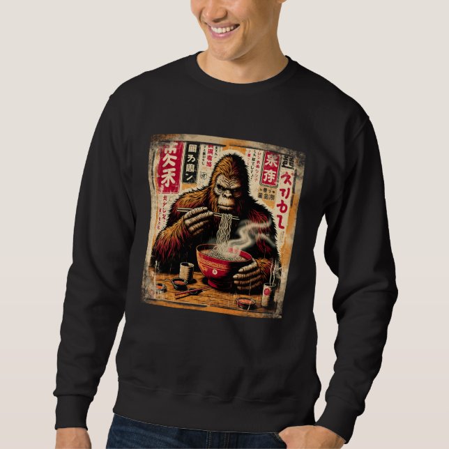 Asian Graphics, Ramen Bigfoot Anime Vintage Japane Sweatshirt (Vorderseite)