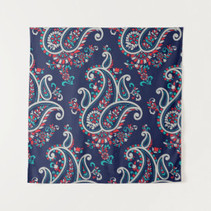 Asian Paisley: Traditionelles Nahtloses Design. Wandteppich