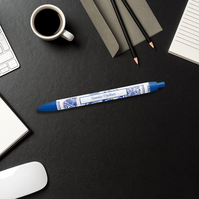 Asian Pottery Blue White Chinoiserie Kugelschreiber (Von Creator hochgeladen)