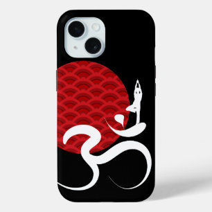 Asian Red Sun Yoga & Modern Zen Calligraphy Om Om Case-Mate iPhone Hülle