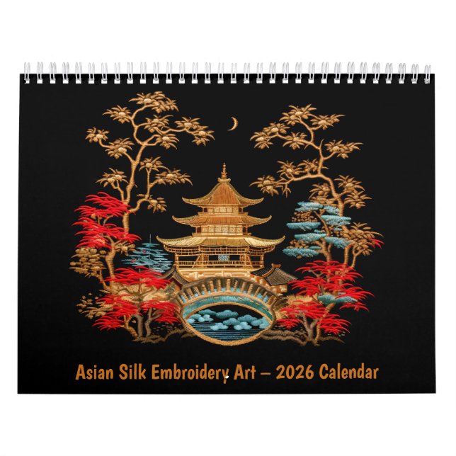 Asian Silk Embroidery Art – 2026 Calendar Kalender (Titelbild)