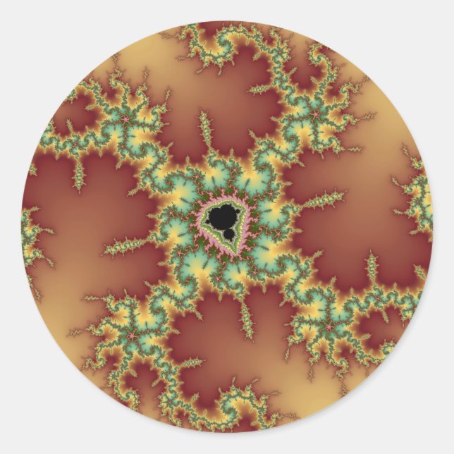 Asian Spider - Fraktal Runder Aufkleber (Vorderseite)