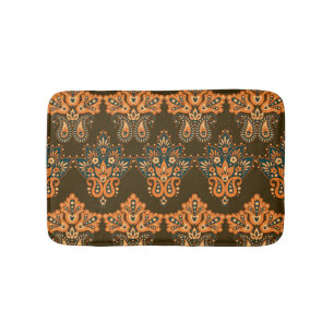 Asian Textile Paisley: Vintage Illustration der Bl Badematte
