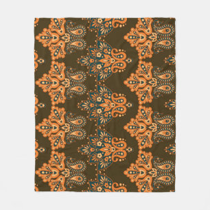 Asian Textile Paisley: Vintage Illustration der Bl Fleecedecke