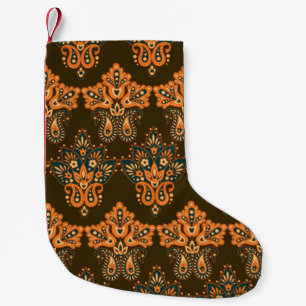Asian Textile Paisley: Vintage Illustration der Bl Kleiner Weihnachtsstrumpf