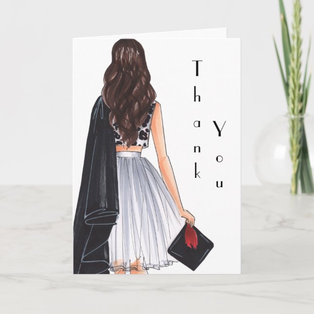 Asian Theme Abschluss Vielen Dank Dankeskarte (Vorderseite)