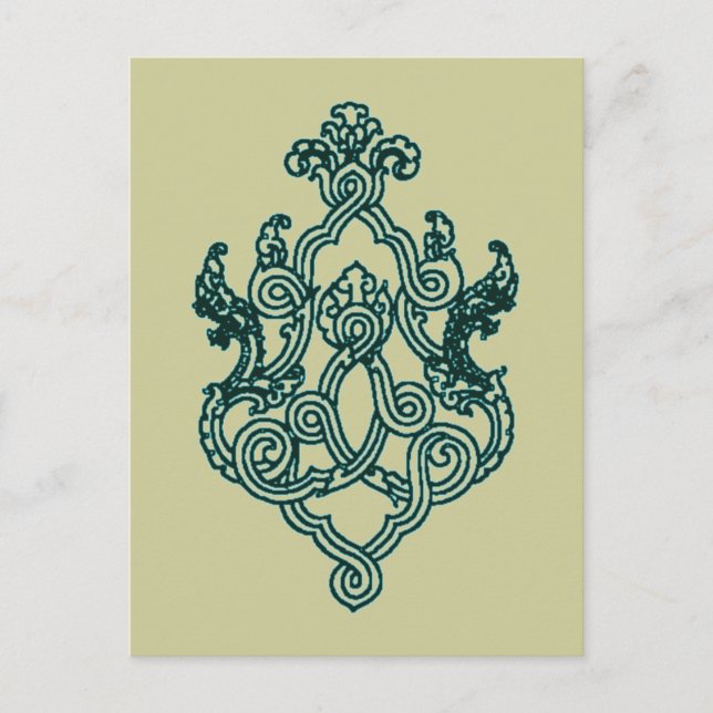 ASIAN TRIBAL TATTOO DESIGN BUDDHIST HINDU POSTKARTE (Vorderseite)