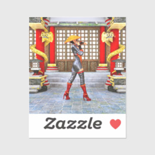 Asian Warrior Maiden Aufkleber