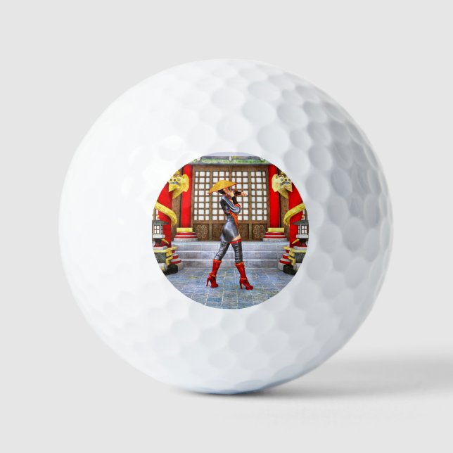 Asian Warrior Maiden Golfball (Vorderseite)