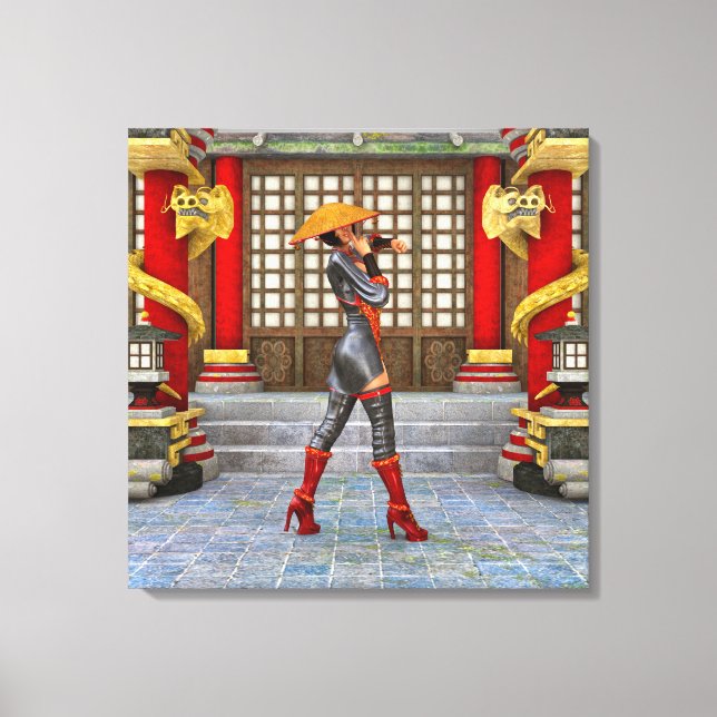 Asian Warrior Maiden Leinwanddruck (Vorderseite)