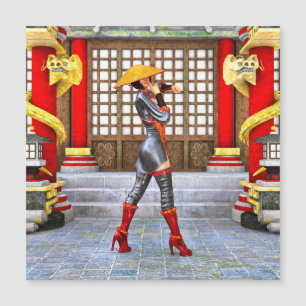 Asian Warrior Maiden Magnetkarte