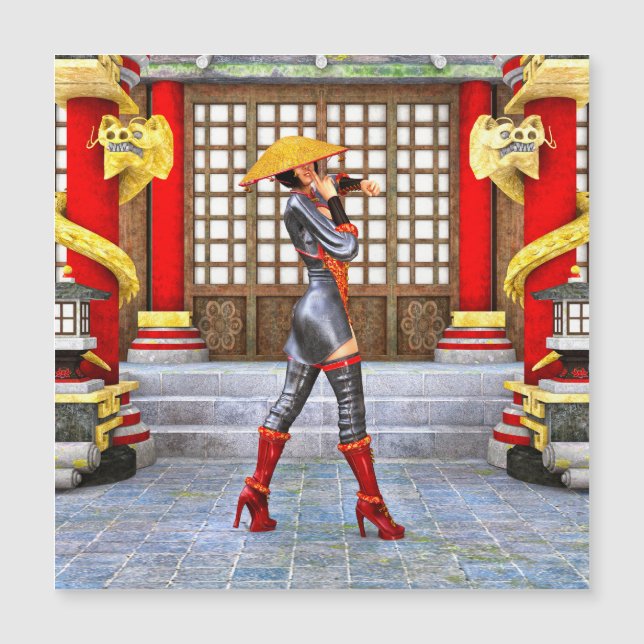Asian Warrior Maiden Magnetkarte (Vorderseite)