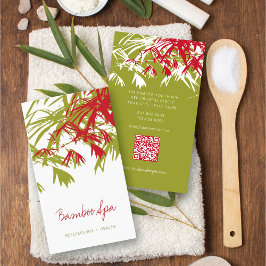 Asian Zen Red Bamboo Blätter Moderner Orientaler W Visitenkarte