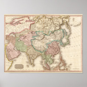 AsiaPanoramic MapAsia 3 Poster