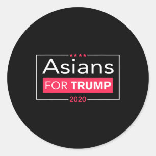 Asiaten für Trump Republikanische Patriotische Ame Runder Aufkleber