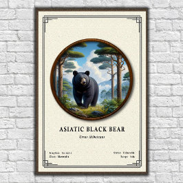 Asiatic Black Bear Zoology Series Poster