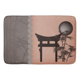 Asiatisch-braune Torii-Bambuskunst Badematte