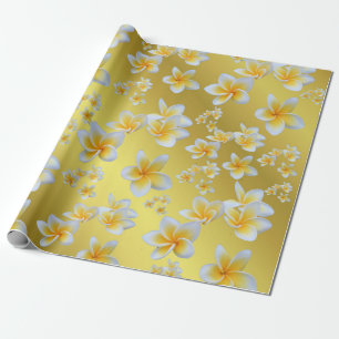 asiatisch, gelb, weiß, blühen, hell, gold, floral geschenkpapier