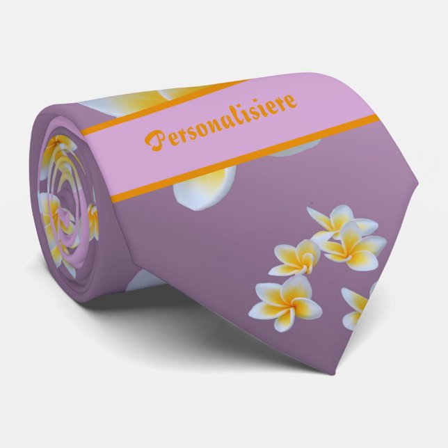 asiatisch, gelb, weiß, blühend, hell, gold, blumen krawatte (Gerollt)