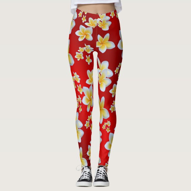 asiatisch, gelb, weiß, blühend, hell, gold, blumen leggings (Vorderseite)