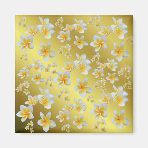 asiatisch, gelb, weiß, blühend, hell, gold, blumen magnet