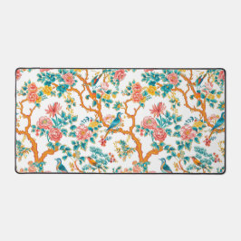 Asiatisch Inspirierte Muster, farbenfrohe Blume Vö Schreibtischunterlage