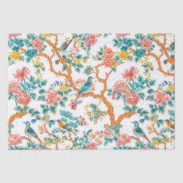 Asiatisch Inspirierte Muster, farbenfrohe Blume Vö Seidenpapier