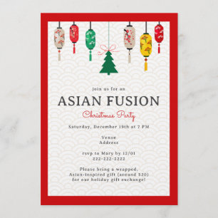 Asiatisch inspirierte Weihnachtsfeier Elegante L Einladung