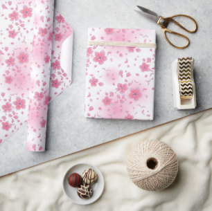 Asiatisch-japanisches Pink Cherry Blossom Wrapping Geschenkpapier