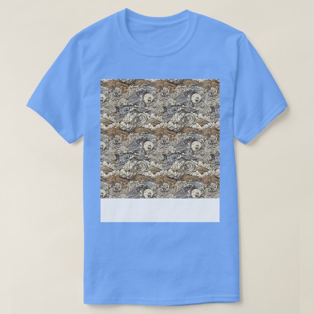 Asiatisch Nahtloses Muster Alt-Japanisch Chinesisc T-Shirt (Design vorne)