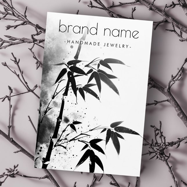 Asiatische Bambusfarbe zeichnend Ohrring-Display-K (Bamboo Asian ink drawing earring display card)