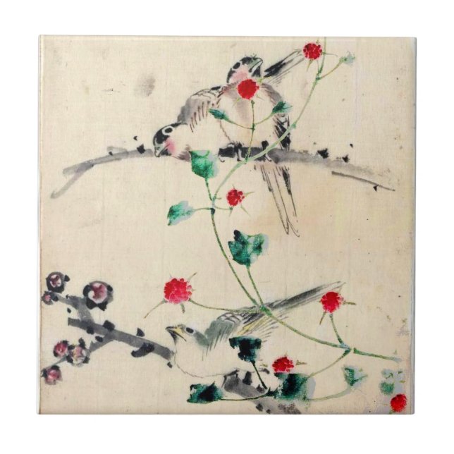 Asiatische Blume Fliese (Vorderseite)